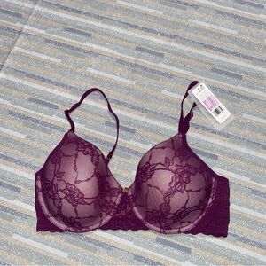 NATORI Berry Floral Lace Underwire‎ Bra NEW $72 Size 34D